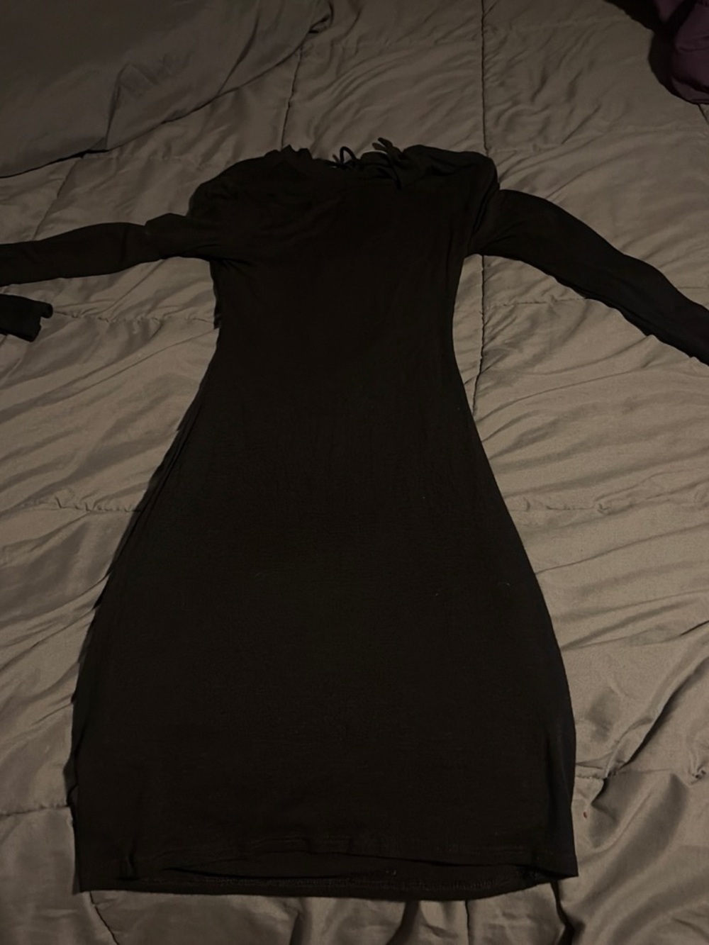 Women's Black Long Sleeve Bodycon Dress